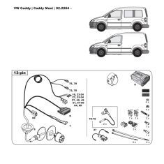 VW Caddy III tow bar LED wiring kit WYR423013R-T trail-tec - Australia Towbars & Performance - australiatowbars.com.au